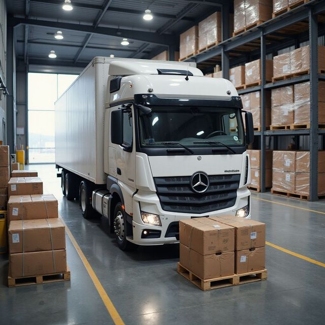 Delivery truck at warehouse representing freight delivery documentation